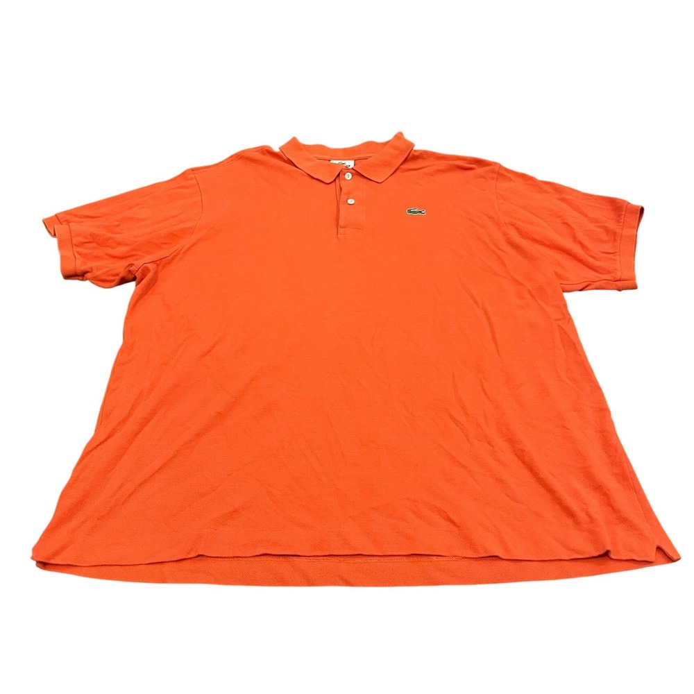 Lacoste Polo Shirt Mens 8 Orange Short Sleeve Pique Cotton Classic Fit Logo